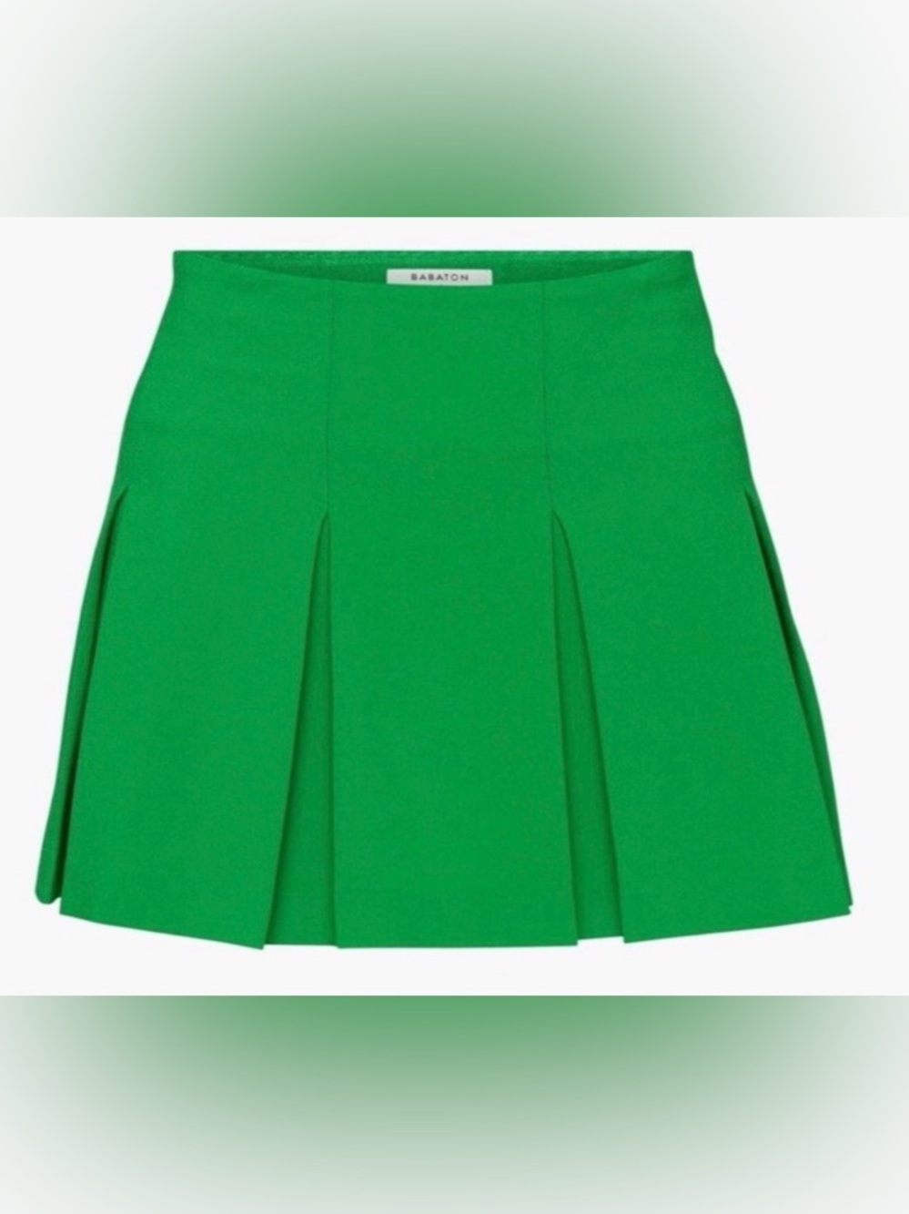Aritzia Green Pleated Mini Skirt